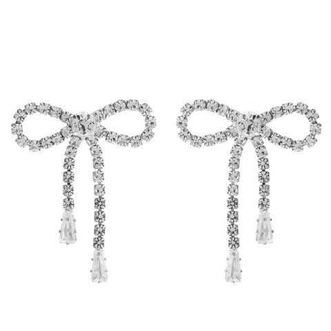 Rhinestones Bow Earrings