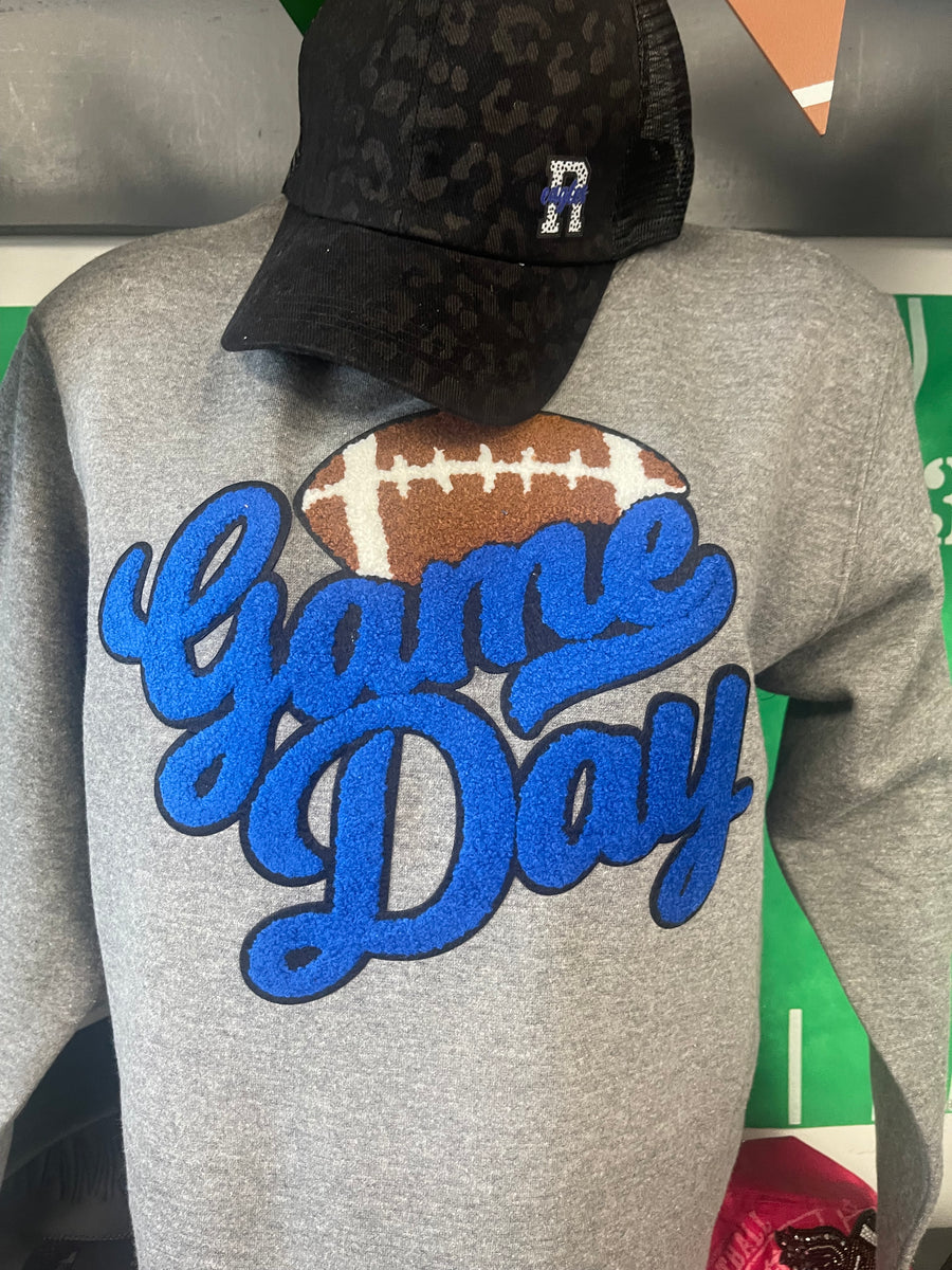 Hazel Blues | Game Day Patch Sweatshirt: Bills 2XL