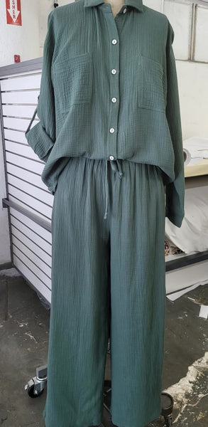 Deap Teal Gauze Top Only
