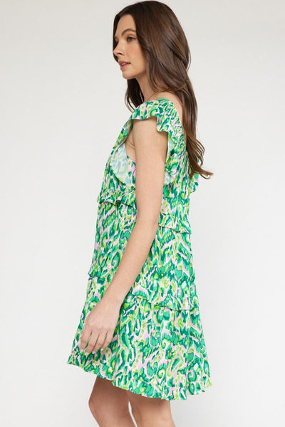 Spring Green Tiered Dress