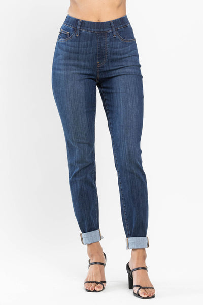 Judy Blue Pull On Cuff Slim Jeans