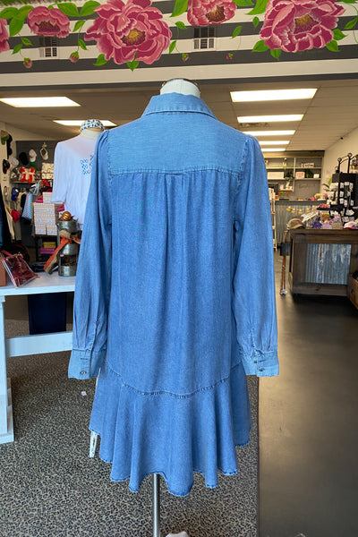 Denim Ruffled Dress