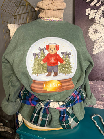 Let it Snow Snowglobe Teddy Bear Sweatshirt