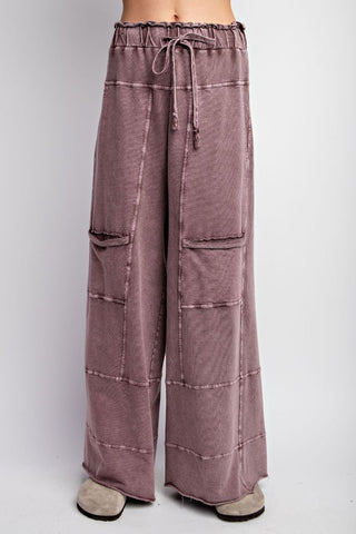 Plum Mineral Terry Wash Pants