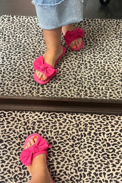 Hot Pink Bow Sandals