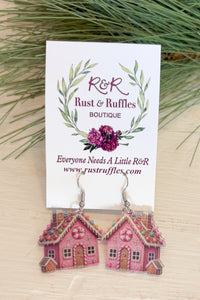 Sugar Plum Gingerbread House Earrings