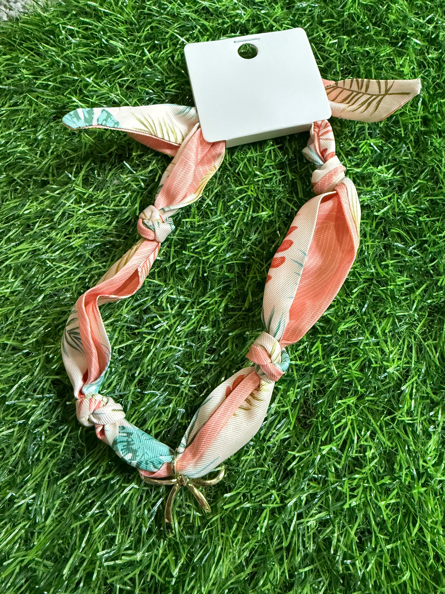 Gold Bow Scarf Necklace