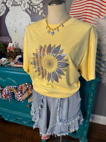 Sparkley Sunflower Custom Tee