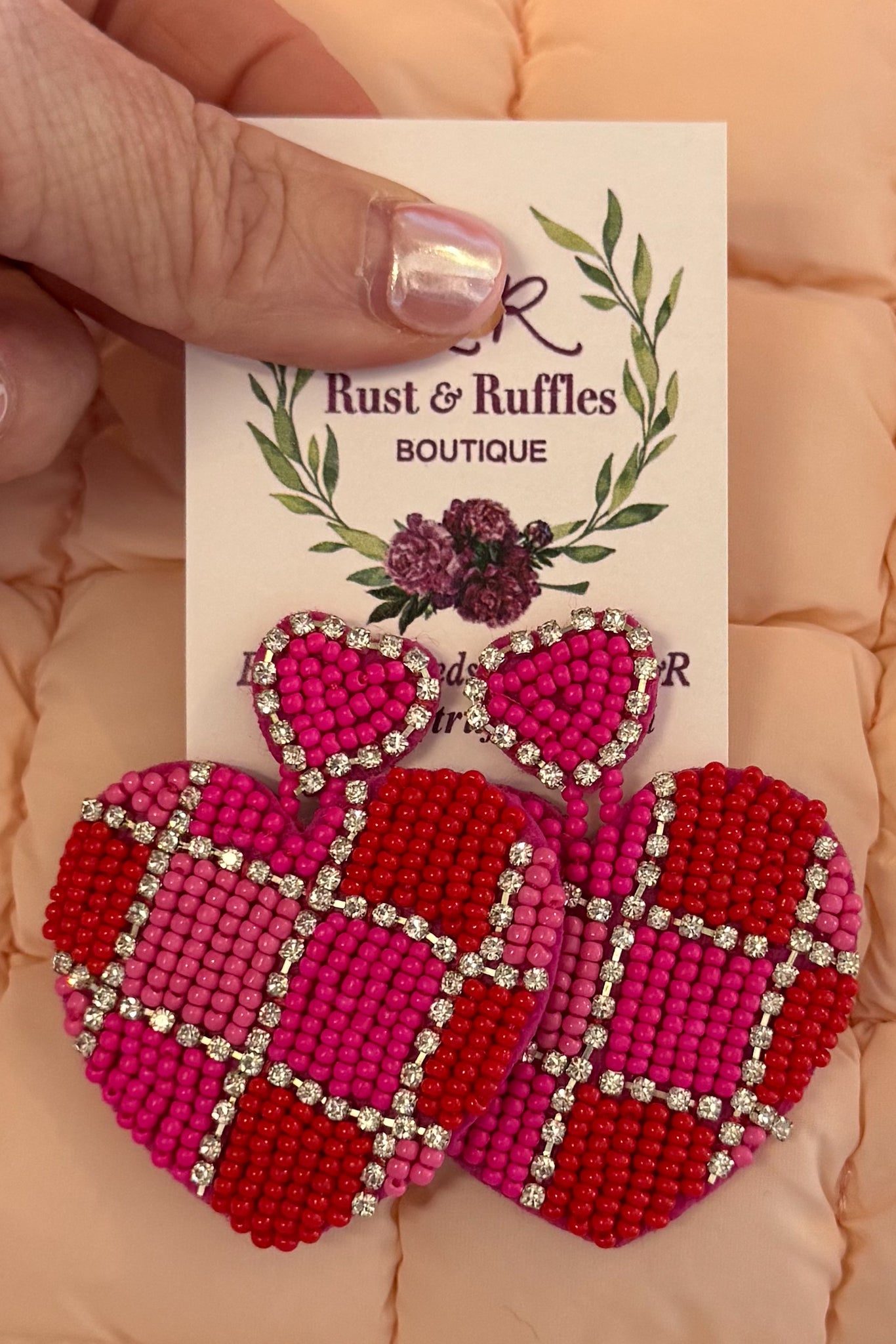 Checkered Heart Earrings