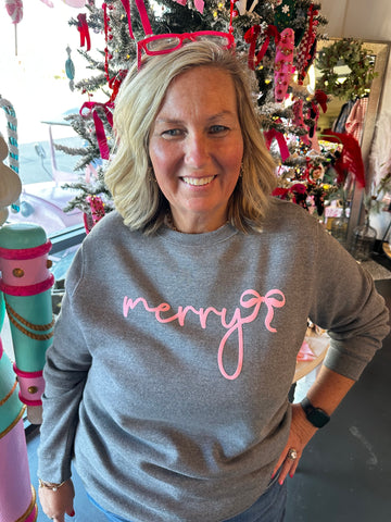 Pink Merry Bow Sweatshirt