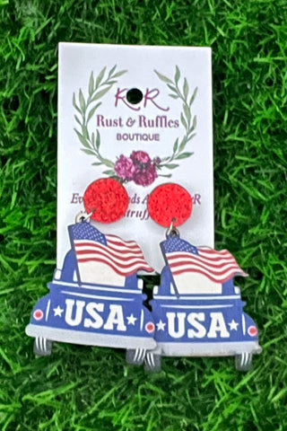 USA Farm Truck Earrings