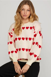 Red Hearts Sweater