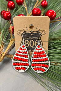 Silver & Red Bell Earrings