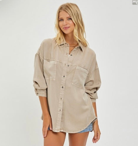 Taupe Risen Tencel Shirt