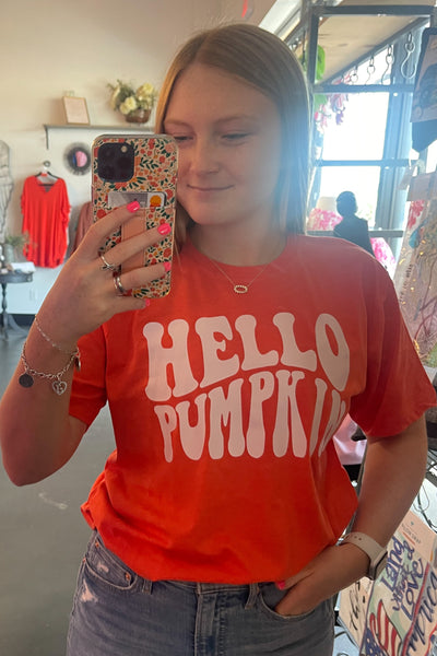 Hello Pumpkin Tee - Orange
