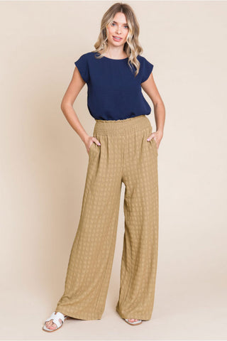 Taupe Textured Pants