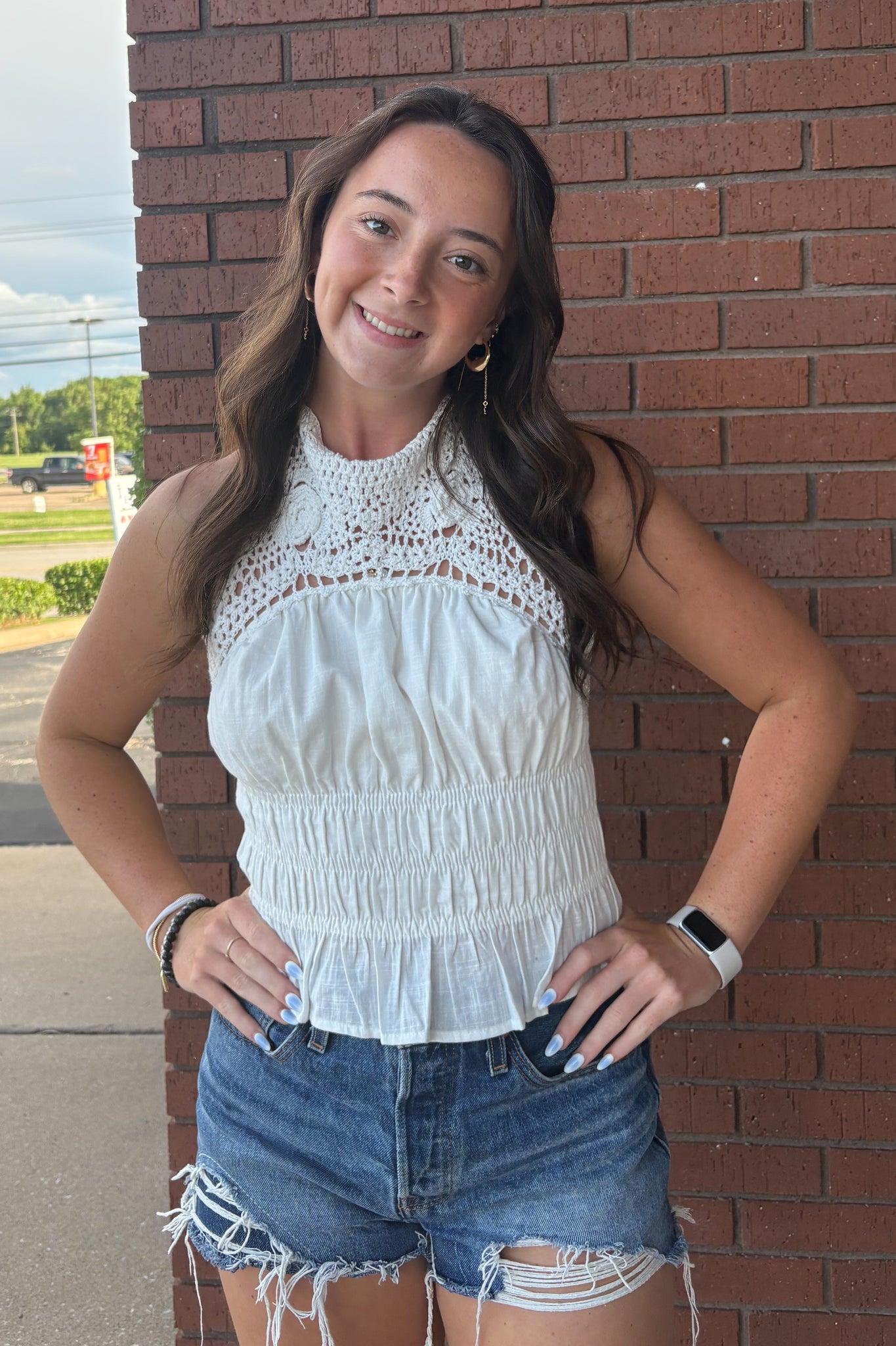Sweet Lovely Lace Halter Top