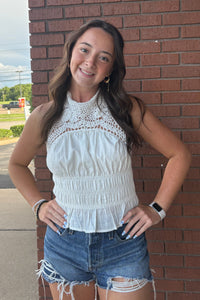 Sweet Lovely Lace Halter Top