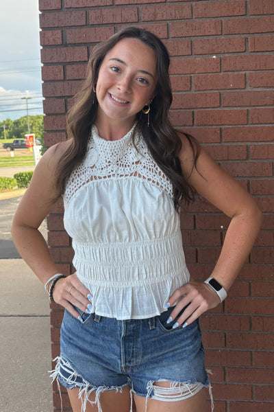 Sweet Lovely Lace Halter Top