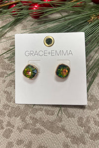 CRYSTAL RAINBOW STUD EARRINGS