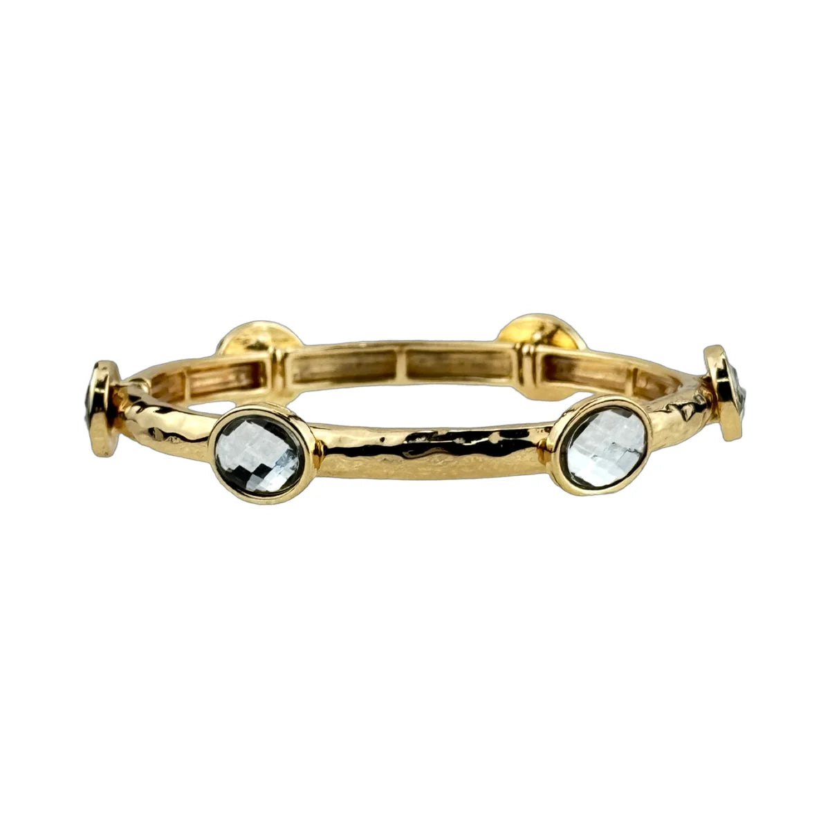 Gold Faceted Oval Crystal Bracelet