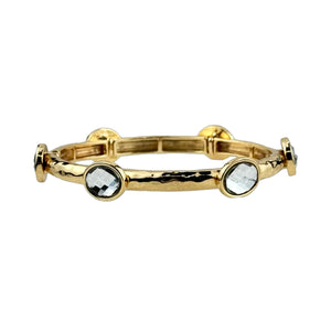 Gold Faceted Oval Crystal Bracelet