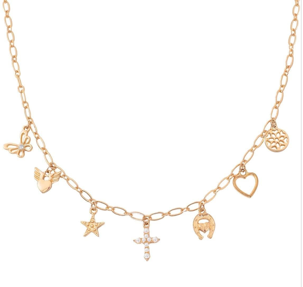 Cross Multi Charm Necklace