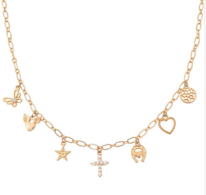 Cross Multi Charm Necklace