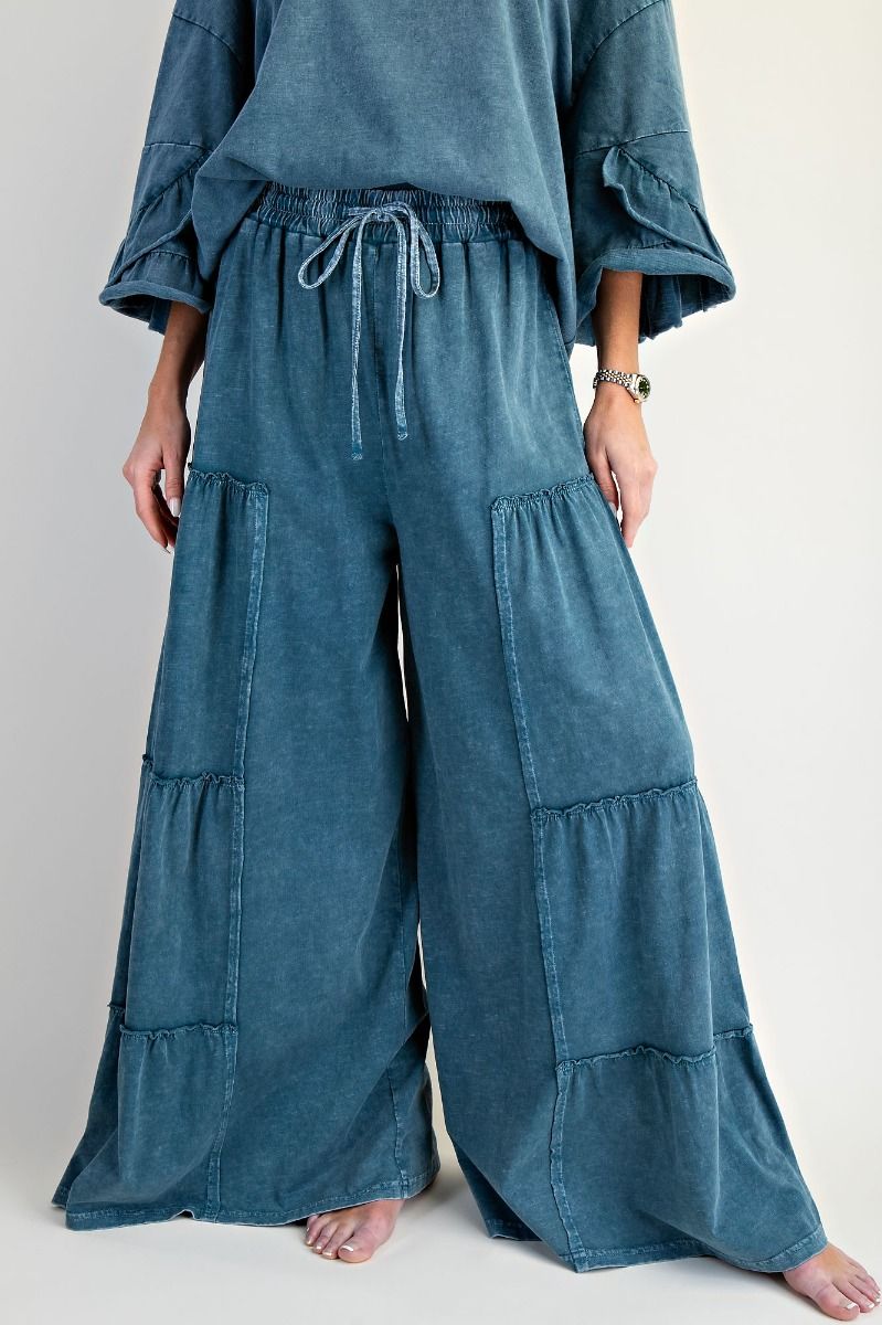 Teal Tiered Pants