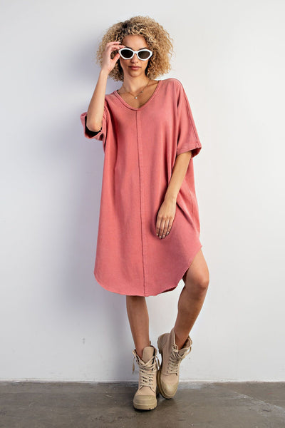 TERRY KNIT TUNIC DRESS