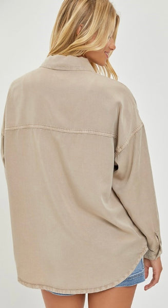 Taupe Risen Tencel Shirt