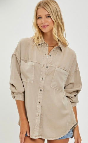 Taupe Risen Tencel Shirt