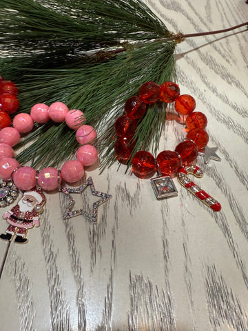 Candy Cane Christmas Charm Bracelet