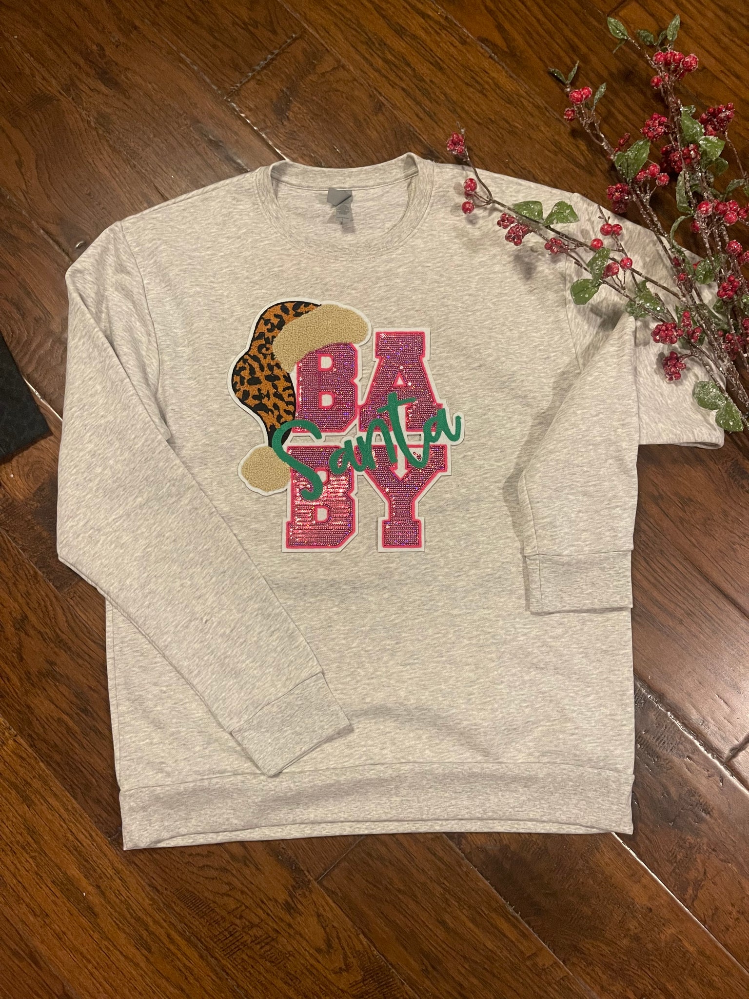 Santa Baby Heathered Gray Sweatshirt