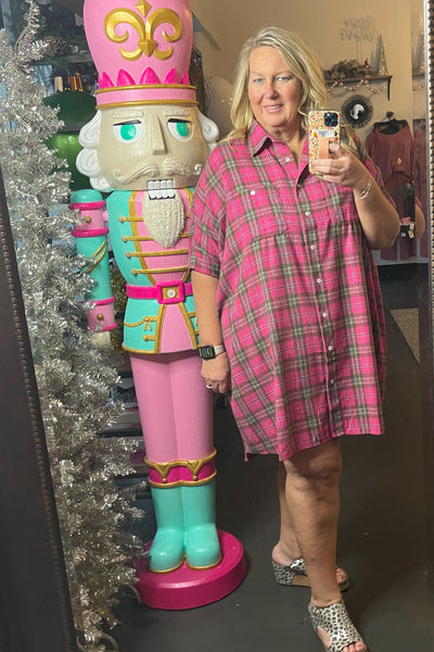 Pink Plaid Holiday Tunic/Dress