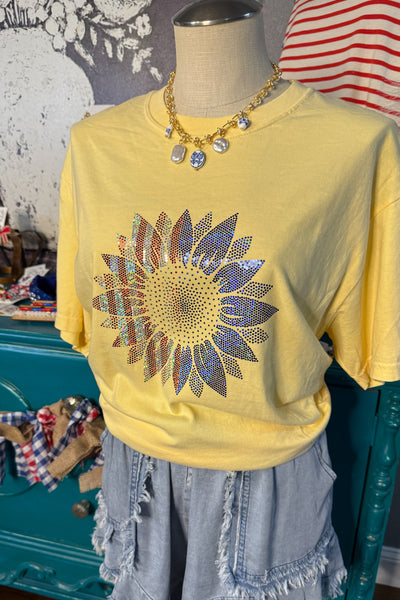 Sparkley Sunflower Custom Tee
