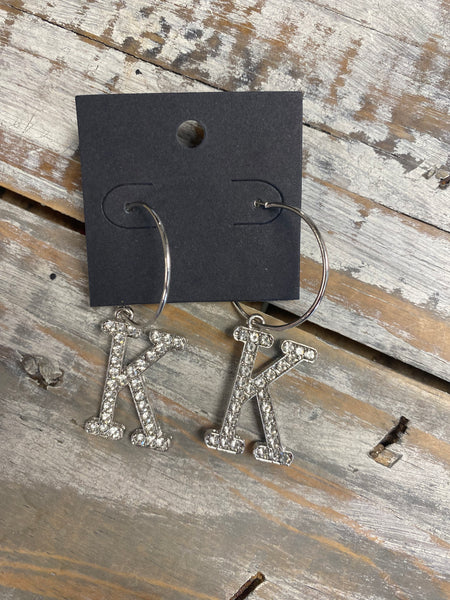 Initial Bling Hoops