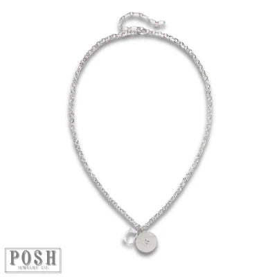 Silver Medallion Rhinestone Necklace