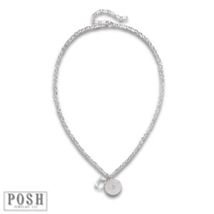 Silver Medallion Rhinestone Necklace