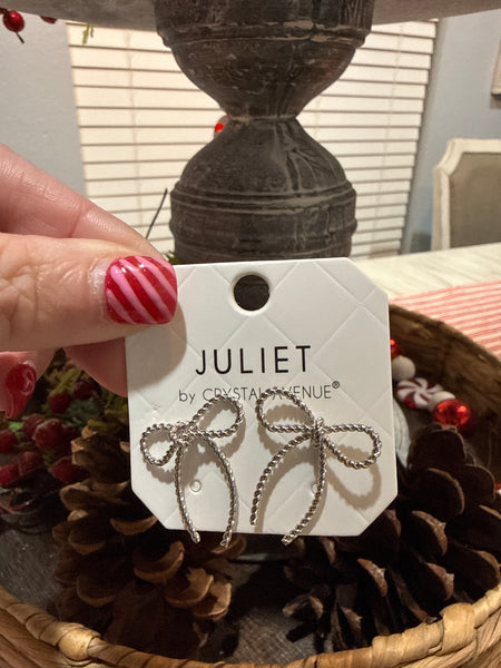 Twisted Bow Earrings Gold & Silver