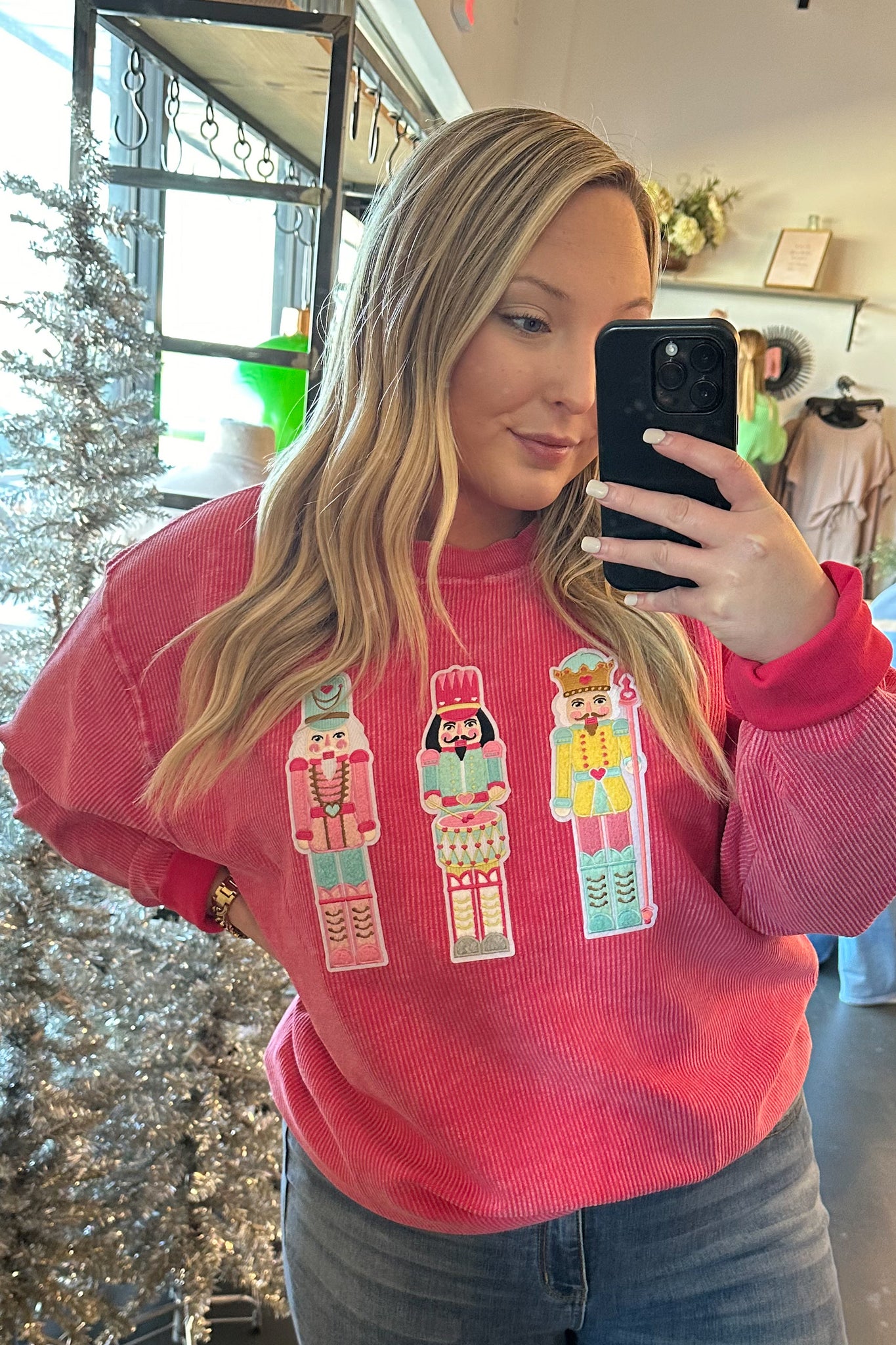Nutcracker Pink Corded Crew
