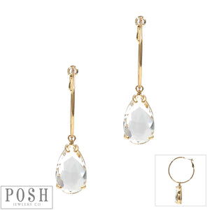 Gold Pear Hoop Earring