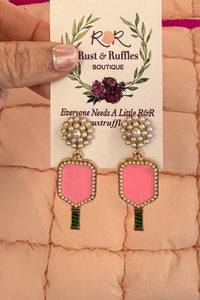 Pearl Cluster Pickleball Earrings