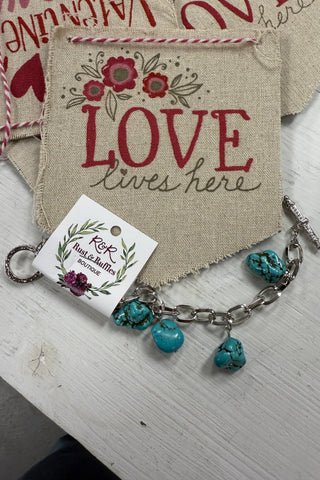 Turquoise Stone Charm Bracelet