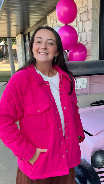 Hot Pink Quilted Jacket