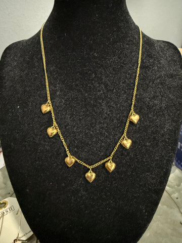 Gold Hearts Necklace