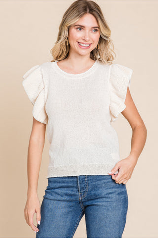 Dreamy Ivory Summer Knit Top