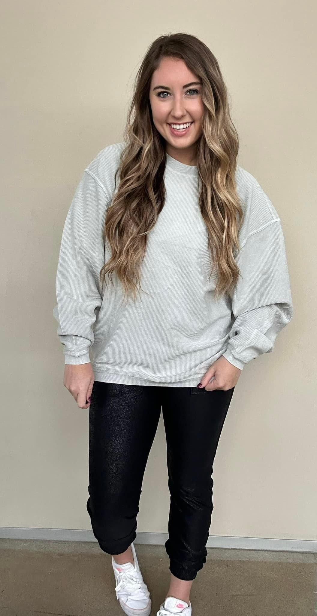 Essential Corded Crew Sweatshirt - Dove Gray