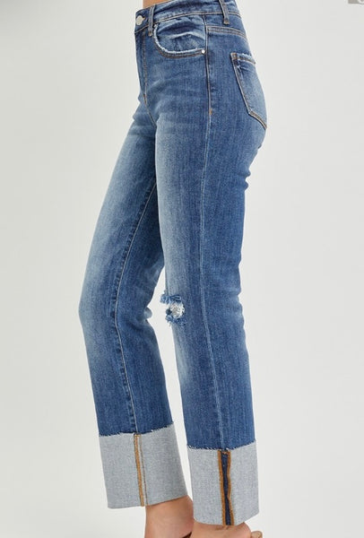 Risen Dark Hi-Rise Straight Jeans