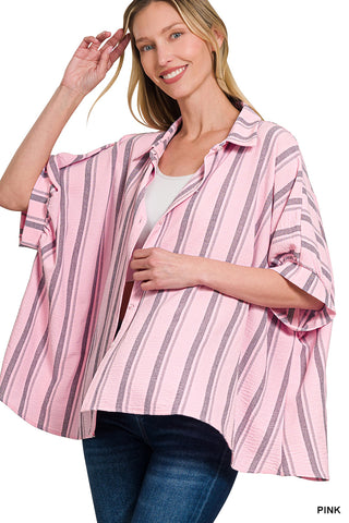Seaside Sunset Striped Shirt